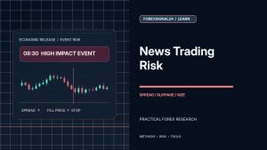 Forex News Trading Risk: How Spread, Slippage and Position Size Change Your Exposure — professional forex research artwork by ForexSignal24