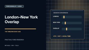 London–New York Forex Overlap: How Sessions and Daylight Saving Time Affect Trading Hours — professional forex research artwork by ForexSignal24